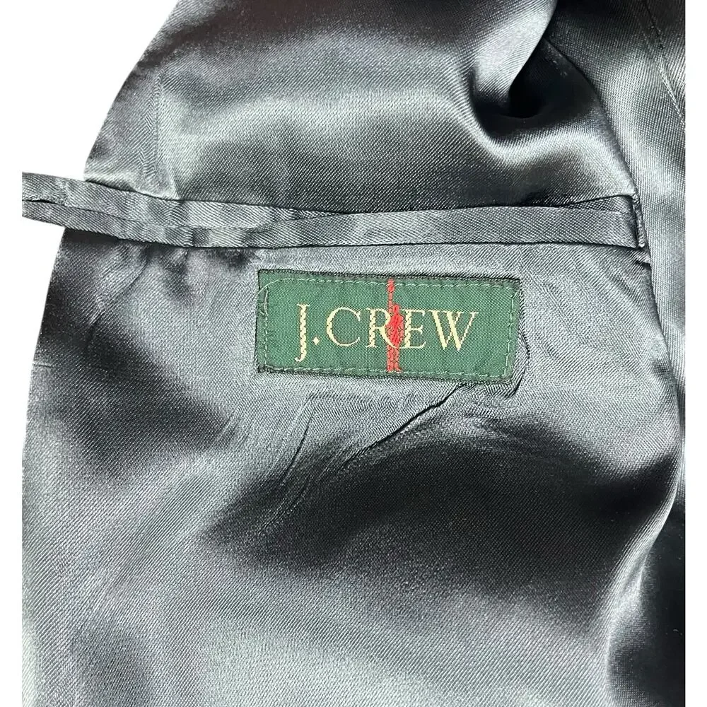 J. Crew 100% Wool Long Trench Coat Charcoal Gray Topcoat Overcoat Men's Size 38R - Picture 6 of 8